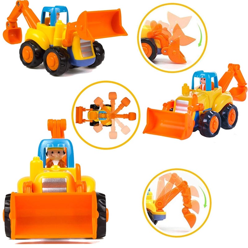 Yiosion Push and Go Friction Powered Cars Construction Vehicles Toy Set Tractor Bulldozer Mixer Truck Dumper for 1 2 3 Year Old Baby Toddlers Boys Gifts - Image 5